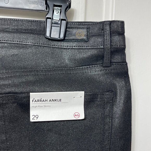 New AG Adriano Goldschmied Farrah Skinny Ankle in Black Luminous Size 29 - Picture 9 of 14